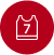 Icon of a sports jersey with the number 7 on it, displayed on a red circular background.